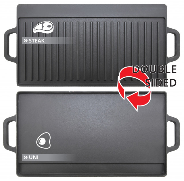 Placa pentru gratar cu doua fete din fonta 50x23x14 cm Cattara [4]