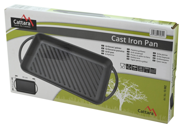 Plita grill din fonta cu manere,  33 x 21.5 cm Cattara [5]