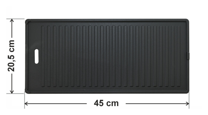 Plita fonta cu doua fete neteda si striata Cattara ETAGE 450x205mm [3]