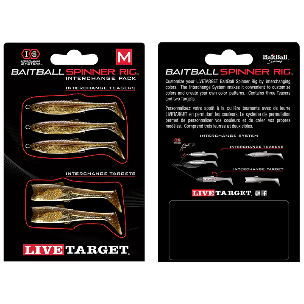 SET DE REZERVA LIVE TARGET PENTRU BAITBALL SPINNER RIG MEDIUM 853 PURPLE DARK AMBER/GOLD [1]