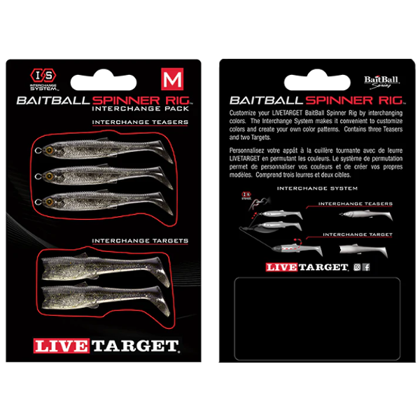 SET DE REZERVA LIVE TARGET PENTRU BAITBALL SPINNER RIG SMALL 850 PURPLE SMOKE/SILVER [1]
