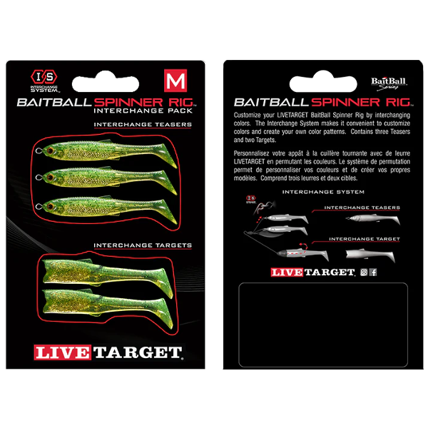 SET DE REZERVA LIVE TARGET PENTRU MINNOW RIG SPINNERBAIT LARGE LIME CHART/GOLD [1]