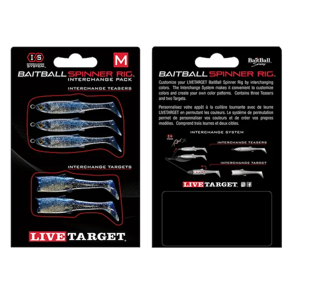 SET DE REZERVA LIVE TARGET PENTRU MINNOW RIG SPINNERBAIT MEDIUM BLUE/SILVER [1]