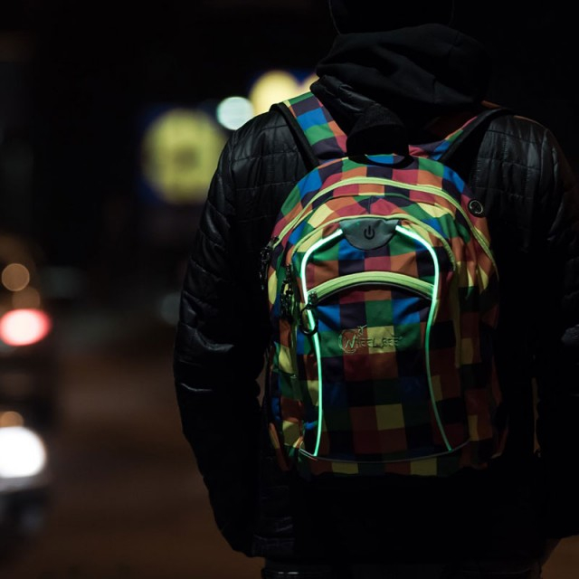 Rucsac Wheel Bee Night Vision portocaliu/albastru/verde cu LED [3]