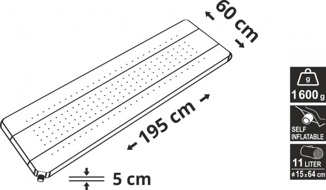 Saltea autogonflabila 195x60x5 cm Cattara albastru/gri [3]