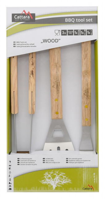 Set 3 ustensile pentru gratar cu manere de lemn Cattara [3]