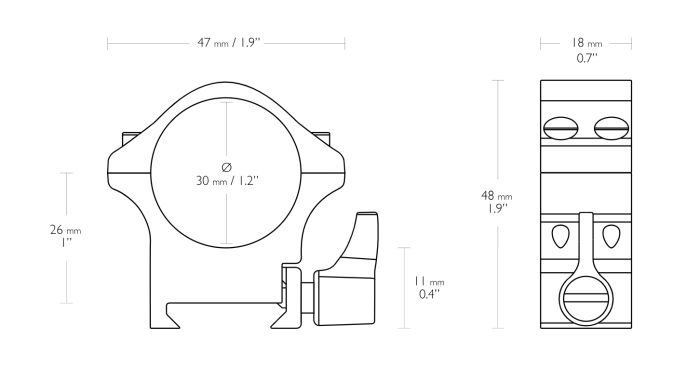 Set Hawke Pro Steel Ring medium 30MM pentru sina weaver [2]