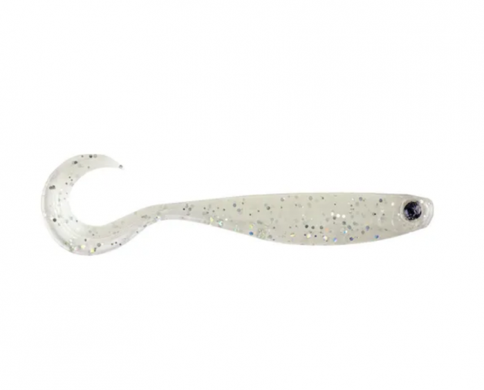 Shad Mustad Mezashi curly tail minnow 9 cm, pearl white, 6 buc / plic [1]