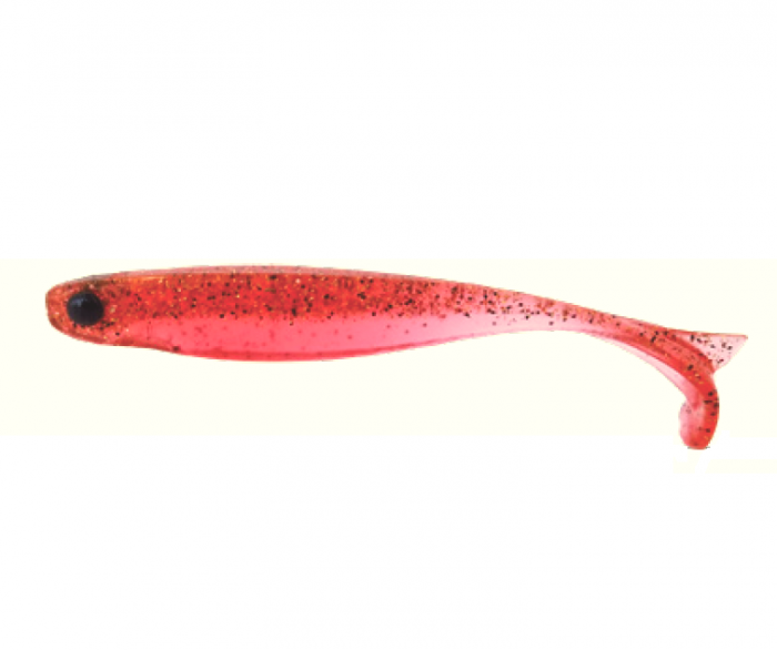 SHAD MUSTAD MEZASHI TAIL MINNOW 8,8 CM TRANSPARENT RED, 6 BUC / PLIC [1]
