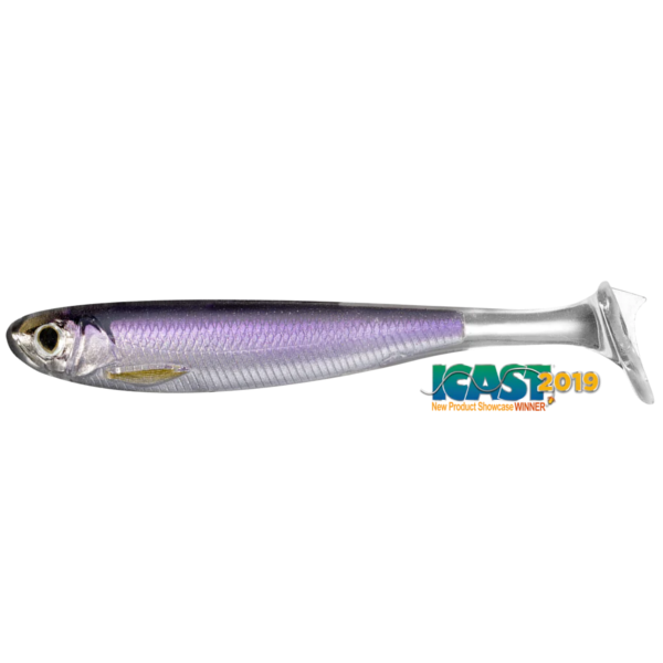 SHAD LIVE TARGET SLOWROLL SHINER PADDLE TAIL 10CM 207 SILVER/PURPLE, 4 BUC / PLIC [1]