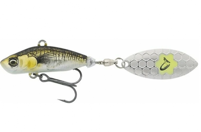 SPINNERTAIL SAVAGE GEAR 3D STICKLEBAIT TAILSPIN 7,3CM/13G SINKING GREEN SILVER AYU [1]