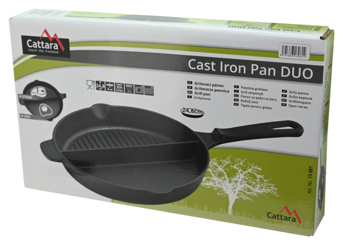 Tigaie fonta Cattara 25 cm cu doua compartimente [5]
