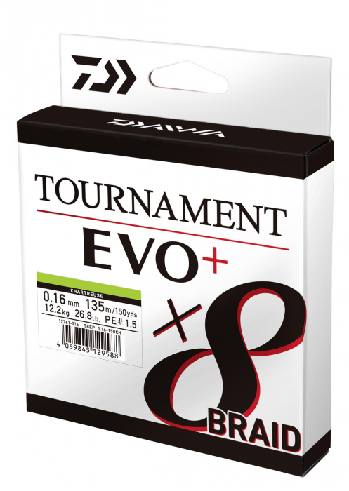 FIR TEXTIL DAIWA TOURNAMENT 8X BRAID EVO+ CHARTREUSE 014MM/10,2KG/135M [2]