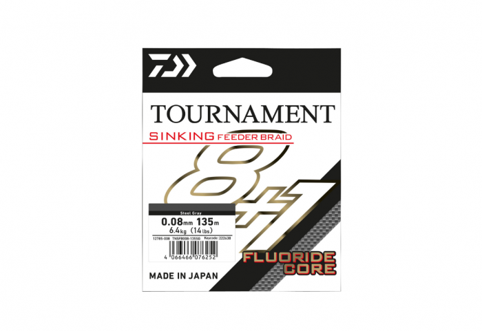 Fir pescuit Daiwa Tournament sinking feeder braid 8+1 gri 0.12 mm, 135 m [1]