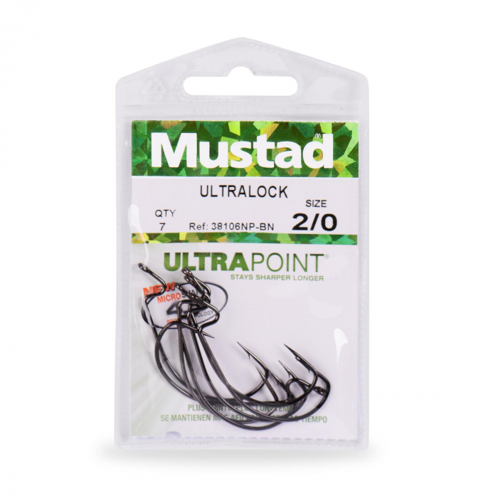 CARLIGE OFFSET MUSTAD ULTRAPOINT BLN 38106NPBN, NR 2/0, 7 BUC / PLIC [1]