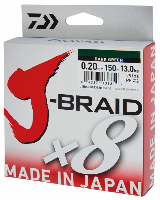 FIX TEXTIL DAIWA J-BRAID X8 VERDE 020MM/13KG/300M [2]