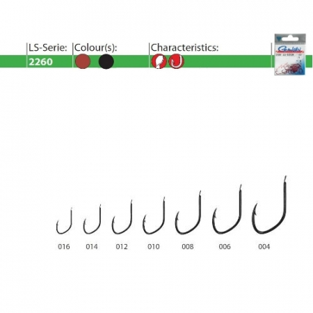 Carlige pescuit stationar - CARLIGE GAMAKATSU LS-2260F A1 BL, NR 6, 15 BUC / PLIC