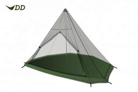 Plase tantari camping - Adapost plasa anti tantari DD Hammocks Superlight Pyramid Mesh 3 4 persoane