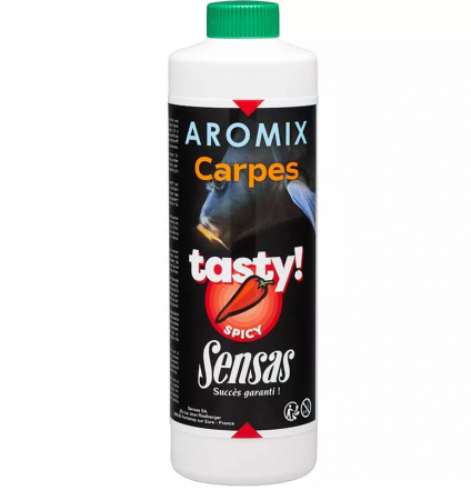 Aditivi & arome pescuit - ADITIV SENSAS LICHID CARP TASTY AROMIX SPICY, 500 ML