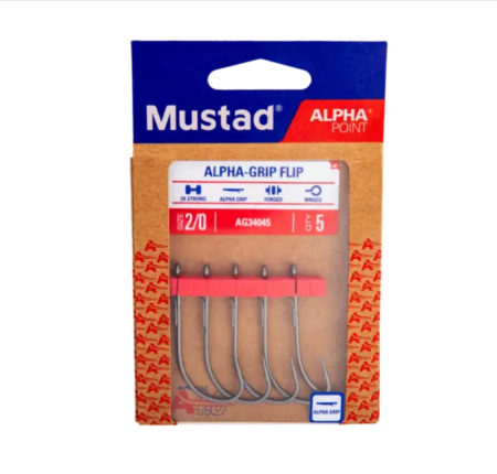 Carlige Mustad Alpha Grip Flipping titan, cu ochet, nr 2/0, 5 buc / plic [2]