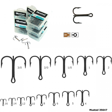 Ancore pescuit rapitori - ANCORA TRIPLA MUSTAD BRONZ 35647, NR 10, 25 BUC / PLIC