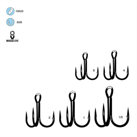 Ancore triple Gamakatsu short shank RB black nickel [2]