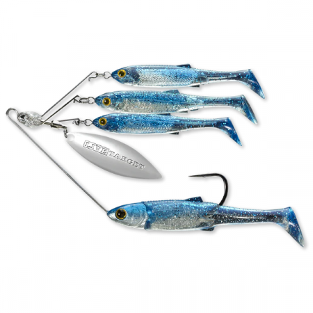 Spinnerbait - SPINNERBAIT LIVE TARGET BAITBALL SPINNER RIG MEDIUM/14G 854 PURPLE BLUE/SILVER