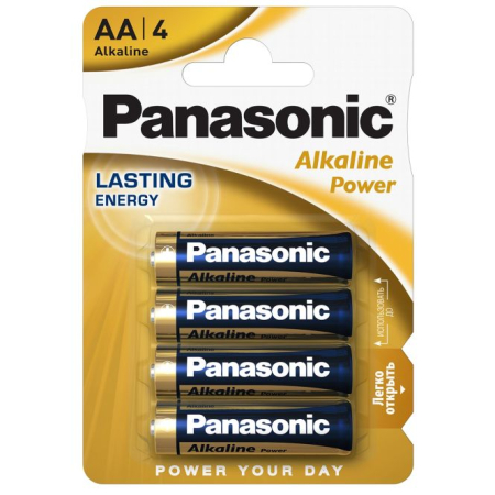 Baterii, acumulatori, accesorii - Baterii alcaline R6 / AA Panasonic Alkaline Power 1.5 V, set 4 bucati