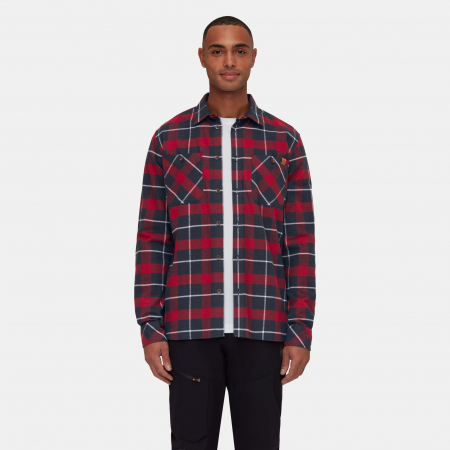 Camasa cu maneca lunga barbati Mammut Alvra black blood red [1]