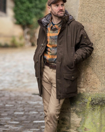 Camasa barbati Blaser Marvin Flannel green-orange, bumbac, maneca lunga [3]