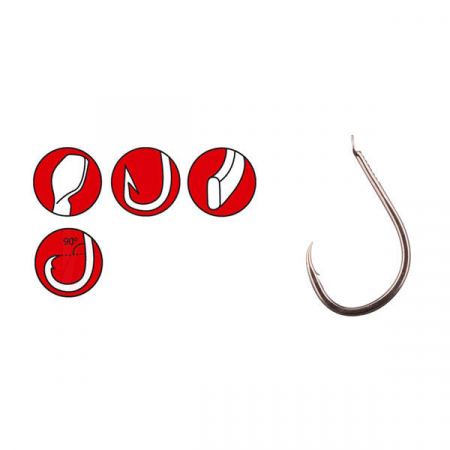 Carlige pescuit stationar - CARLIGE GAMAKATSU A1 TEAM FEEDER CIRCLE, NR 12, POWER 15 BUC / PLIC