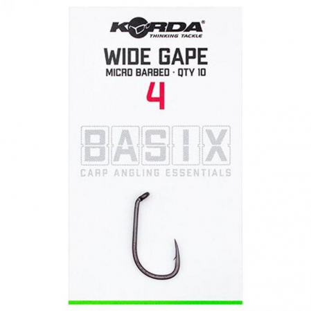 Carlige crap - CARLIGE KORDA BASIX WIDE GAPE NR.8, 10 BUC / PLIC