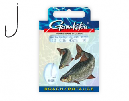 PESCUIT - CARLIGE LEGATE GAMAKATSU 1050N ROACH 0,10MM 10 BUC / PLIC, NR 16