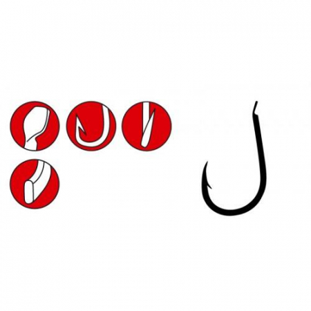 Carlige pescuit stationar - CARLIGE GAMAKATSU LS-33103F EYED BLACK, NR 12, 11 BUC / PLIC