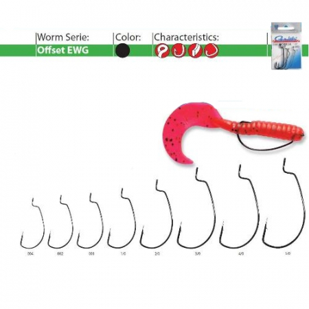 SPORTURI - CARLIGE OFFSET FORJATE GAMAKATSU EWG BL 10 BUC / PLIC, NR. 1/0