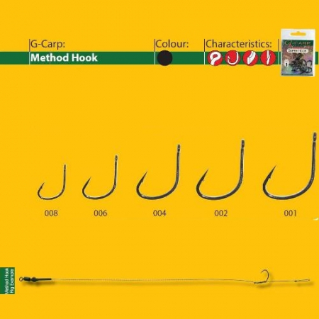 SPORTURI - CARLIGE FORJATE GAMAKATSU G-CARP METHOD BLACK, NR 2, 10 BUC / PLIC