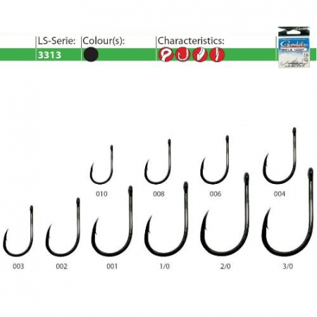 Carlige pescuit stationar - CARLIGE FORJATE GAMAKATSU LS-3313F BL 14 BUC / PLIC, nr.8