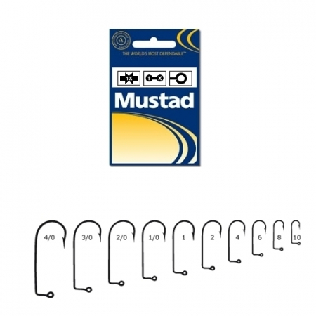 Carlige pescuit rapitori - Carlige nelestate Mustad black nichel nr 6/0, 100 buc / plic