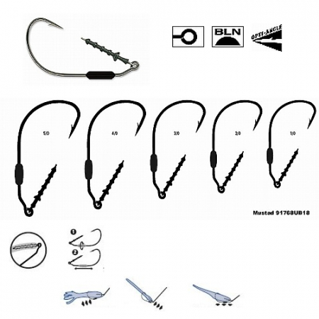 Carlige offset rapitori - CARLIGE OFFSET MUSTAD POWER LOCK PLUS 91768KH, NR 2/1, 3 BUC / PLIC