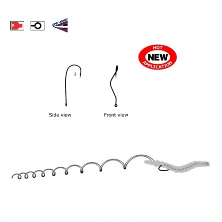 Carlige pescuit stationar - CARLIGE MUSTAD ROSU SLOW DEATH NR 2, 15 BUC / PLIC