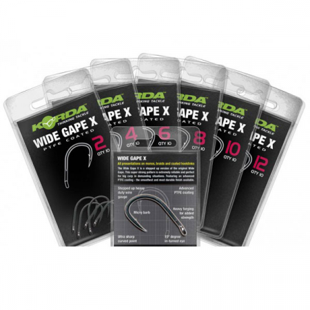 Carlige crap - CARLIGE KORDA WIDE GAPE X NR.6, 10 BUC / PLIC