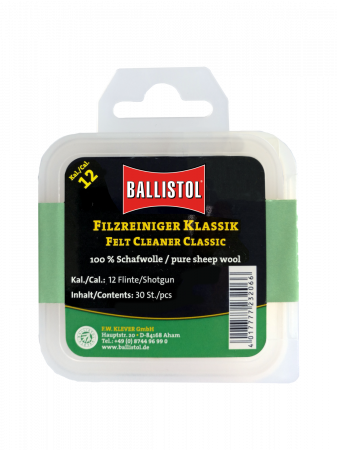 SPORTURI - PELETE DIN LANA PENTRU CURATAT TEAVA, BALLISTOL, CAL. 12, 30 BUC