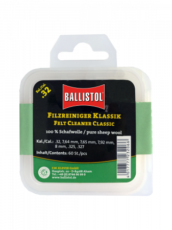 Perii de curatat arme - PELETE DIN LANA PENTRU CURATAT TEAVA, BALLISTOL, CAL.8X57/8X64/8X68 60 BUC