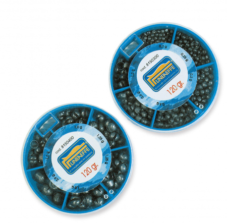 Plumbi & momitoare pescuit stationar - CUTIE PLUMBI ROTUNZI 120G BIG