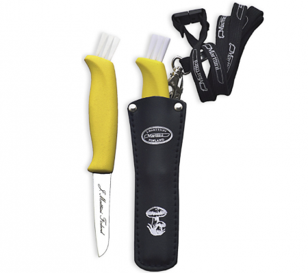 Cutite - Cutit pentru ciuperci Marttiini cu agatatoare si teaca piele, lama 65 mm