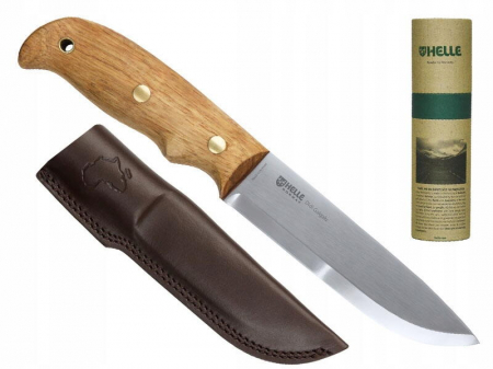 Cutite de vanatoare - CUTIT HELLE DIDI GALGALU, OTEL INOX, TEACA PIELE, LAMA 129 MM