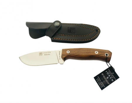 Cutite de vanatoare - Cutit Joker Montes Outdoor, maner lemn de nuc, cu teaca piele