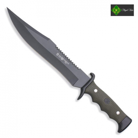 Cutite de vanatoare - CUTIT NIETO COMBATE, LAMA NEAGRA 180 MM, CU TEACA