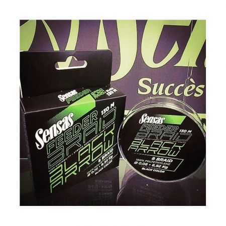 FIR TEXTIL FEEDER SENSAS BLACK ARROW 8BRAID BLACK 008MM/6,9KG/130M [1]