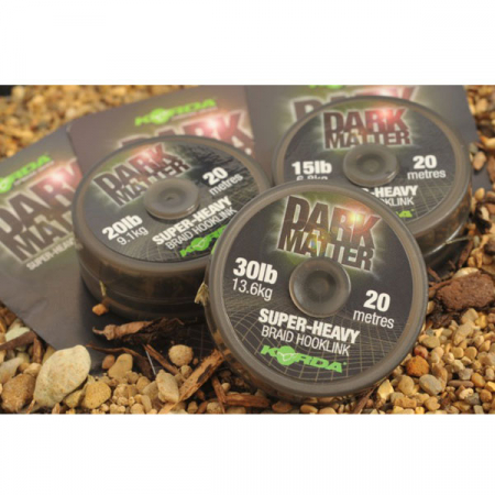 Fire textile crap - FIR TEXTIL KORDA DARK MATTER SUPER HEAVY BRAID HOOKLINK, 15LB/20M